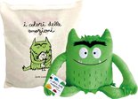 Peluche Mostro dei Colori VERDE - con borsa